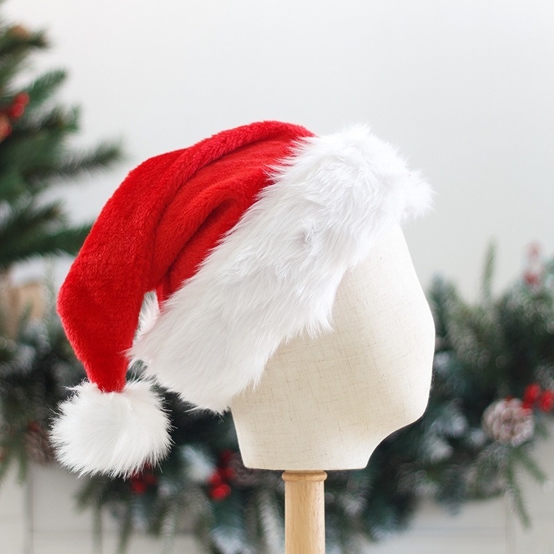 Mũ Ông Già Noel Bằng Vải Bông Dày Mềm Mại Thoải Mái Dùng Hóa Trang / Giáng Sinh / Tiệc Tùng