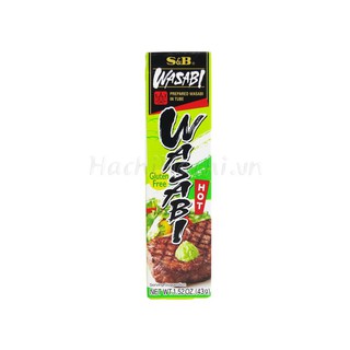 Mù Tạt Xanh Chấm Bò Wasabi S&B Xanh Cay Nồng 43gr/ Mustard Prepared Wasabi In Tube Gluten Free - Japan