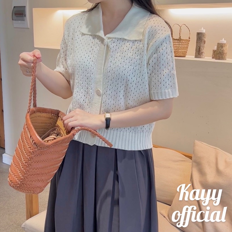KAYY. Áo polo len dệt mỏng Hàn Quốc - Allk