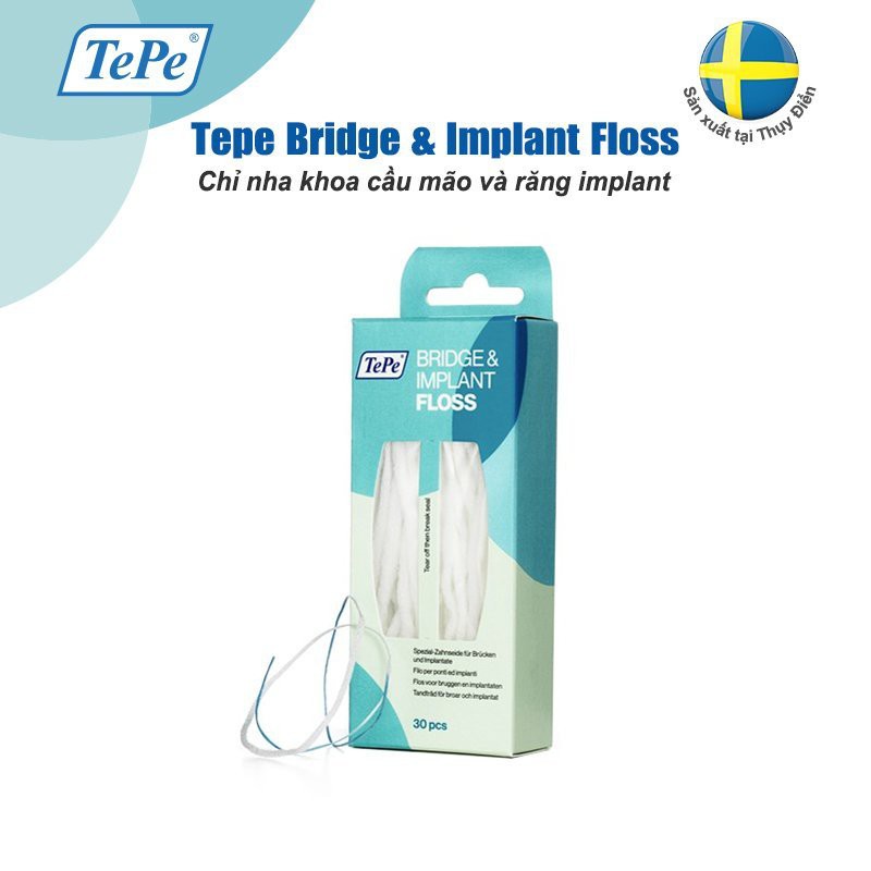 Chỉ nha khoa cho răng Implant và cầu mão răng Tepe Bridge Implant Floss