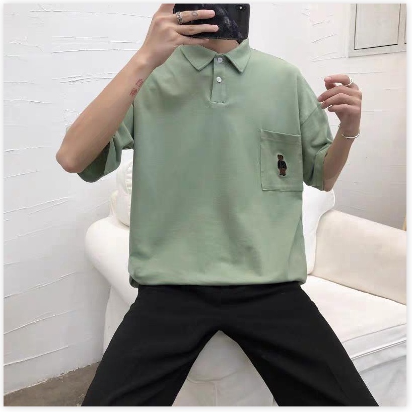 áo thun form rộng tay lỡ cổ bẻ, chất vải siêu mịn