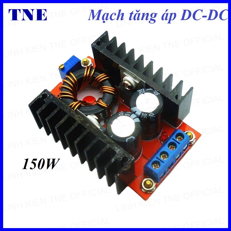 Mạch boost tăng áp 150W DC-DC từ 10-32V lên 12-35V dùng cho đèn led, thiết bị điện tử