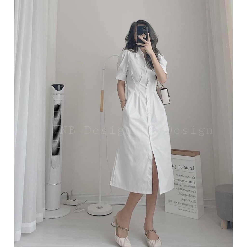 Đầm sơ mi dáng công sở ❤ Sơ mi cổ vest