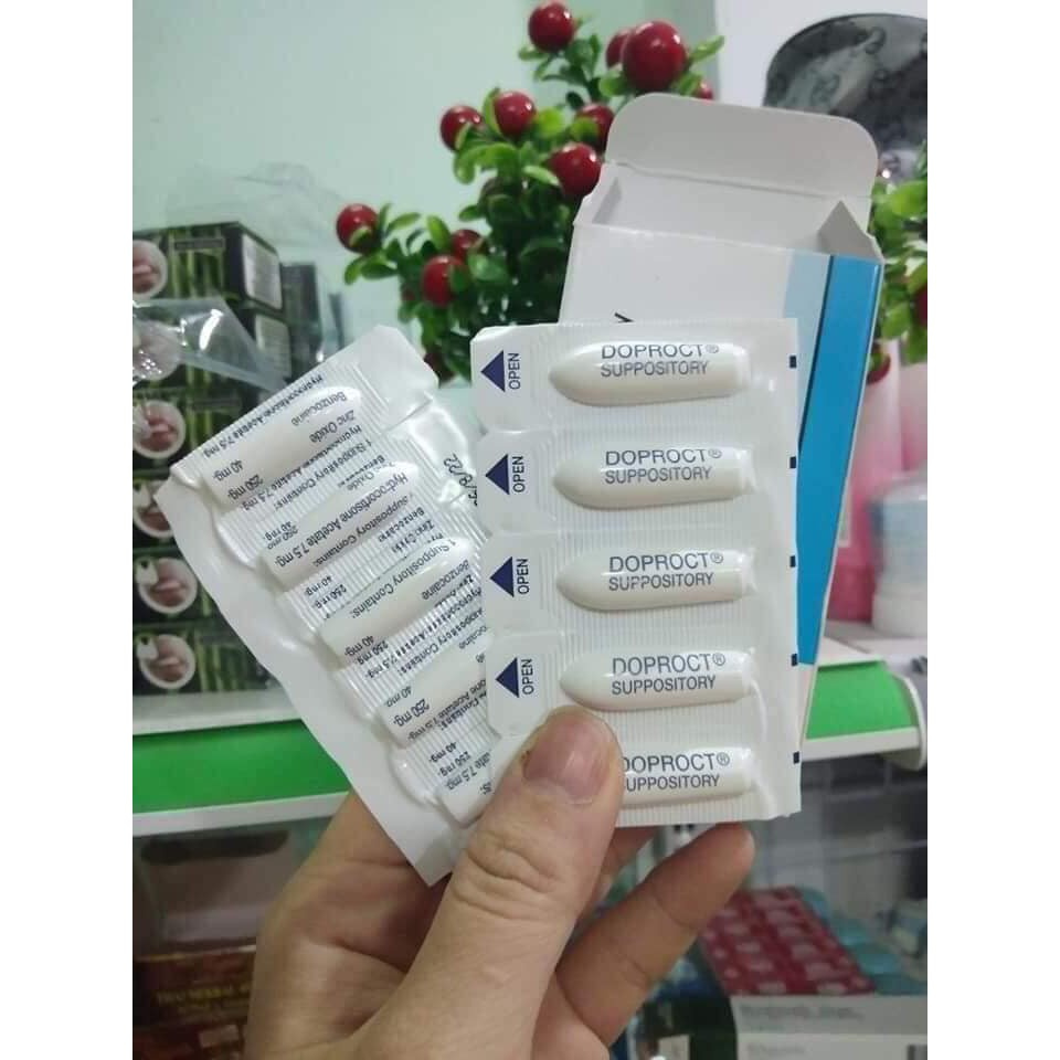 Vien dat tri Doproct Suppository Thái Lan hộp 10 viên