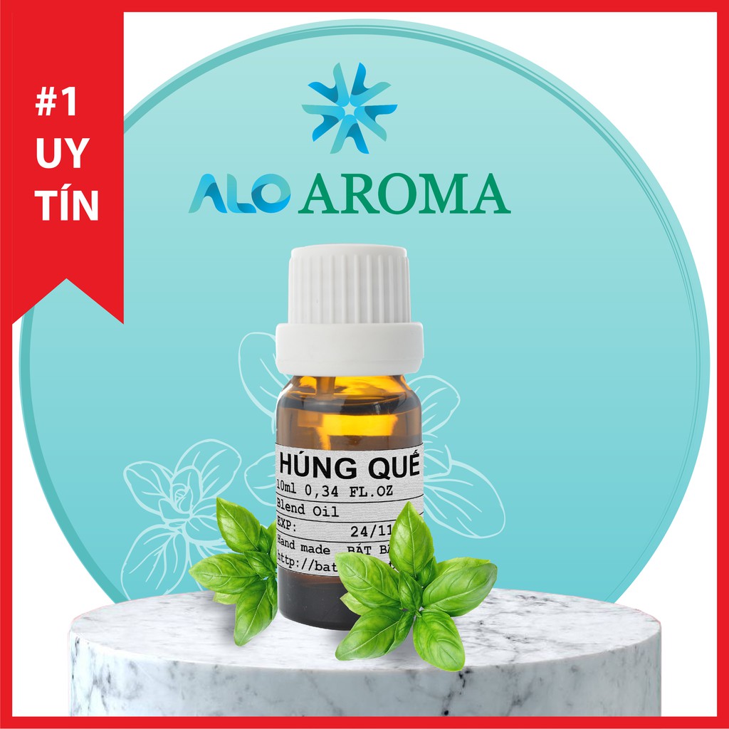 Tinh Dầu Húng Quế Thiên Nhiên giảm căng thẳng, khử mùi, đuổi côn trùng Basil Essential Oil AloAroma