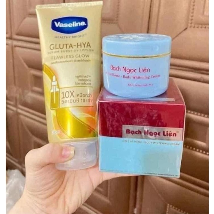 COMBO BODY BẠCH NGỌC LIÊN VASELINE  SIÊU KÍCH TRẮNG MẠNH DÀNH CHO DA CHAI LÌ