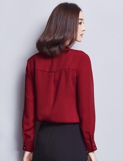 ÁO SƠ MI ĐỎ NẸP ĐÔI ĐÍNH NÚT HN3156