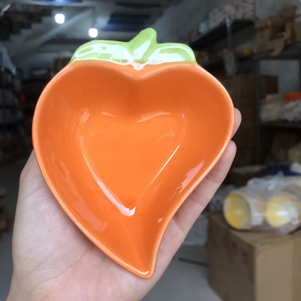 Bộ bát đĩa sứ decor cao cấp bộ bát đĩa màu cam siêu đẹp