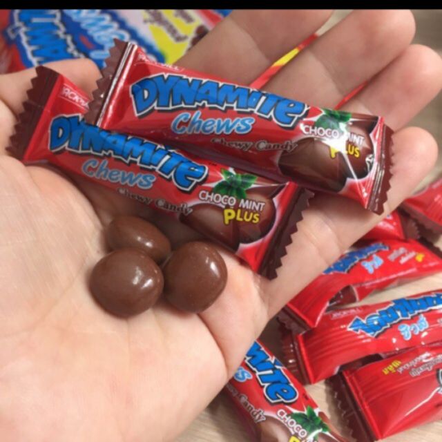 Combo 5 túi Kẹo 3 viên dynamite chew  nhai sô cô la hương bạc hà, túi 3 viên
