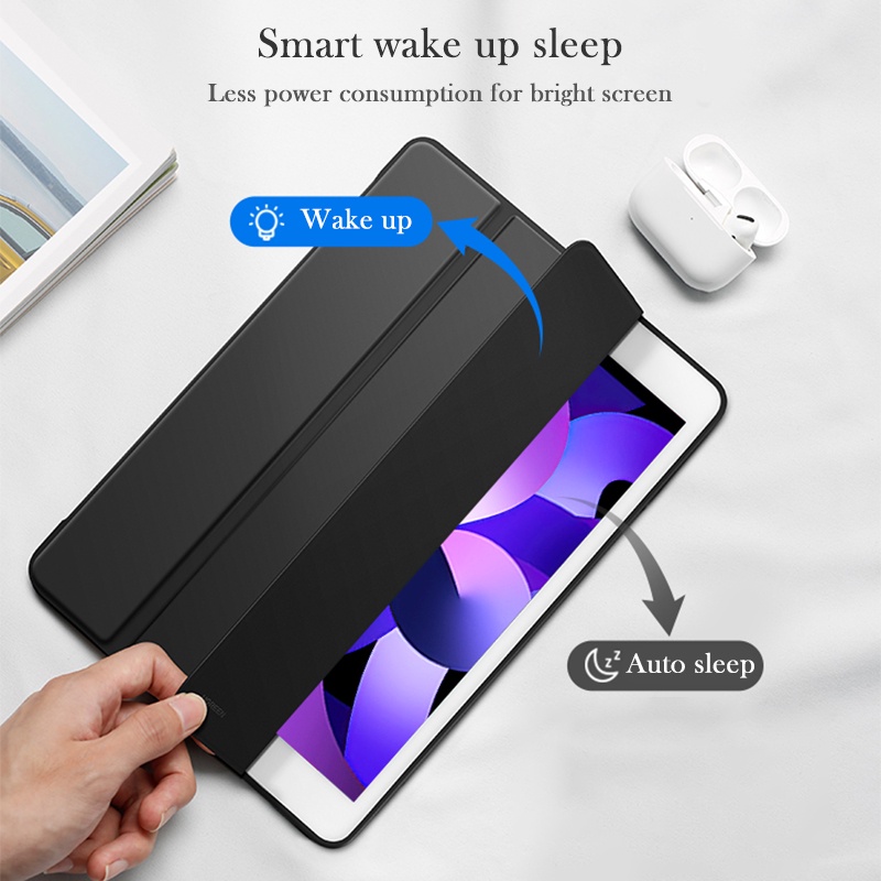 Ốp Máy Tính Bảng Silicon Nhiều Màu Tự Động Thức Ngủ Cho iPad 10.2 2021 2020 2019 Air 4/5 10.9 inch iPad mini 1/2/3/4/5/6