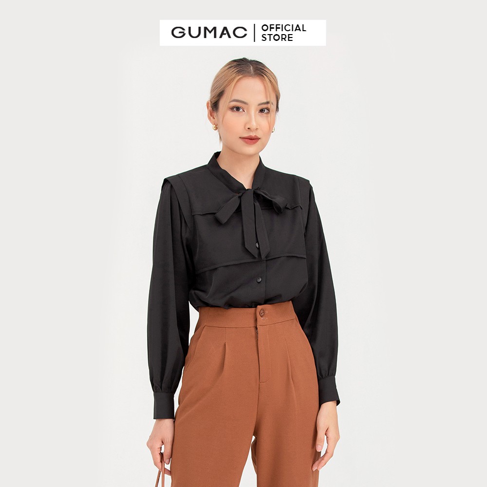 [Mã WABRGM11 giảm 10% đơn 250K] Áo sơ mi nữ viền lé, thanh lịch GUMAC AB753 | BigBuy360 - bigbuy360.vn