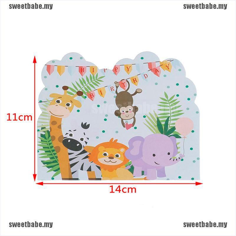 Set 10 Tấm Thiệp Mời Chủ Đề Safari Độc Đáo Trang Trí Tiệc Cưới / Sinh Nhật