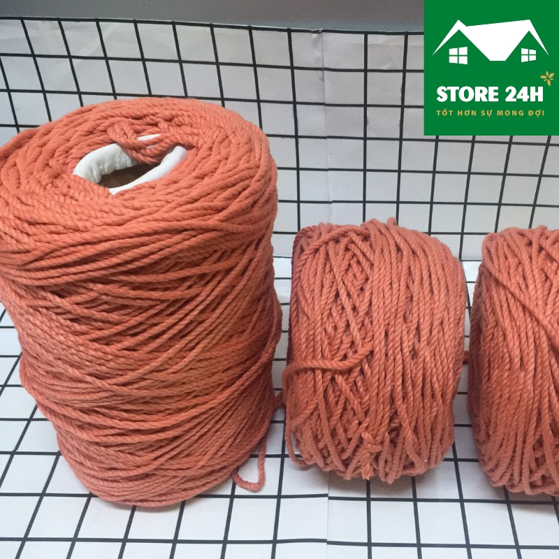 Dây thừng cotton làm macrame, đủ màu Full Color, đủ size 3mm, 5mm, giá tốt, mềm, mịn, định lượng 500 gram I Store 24h