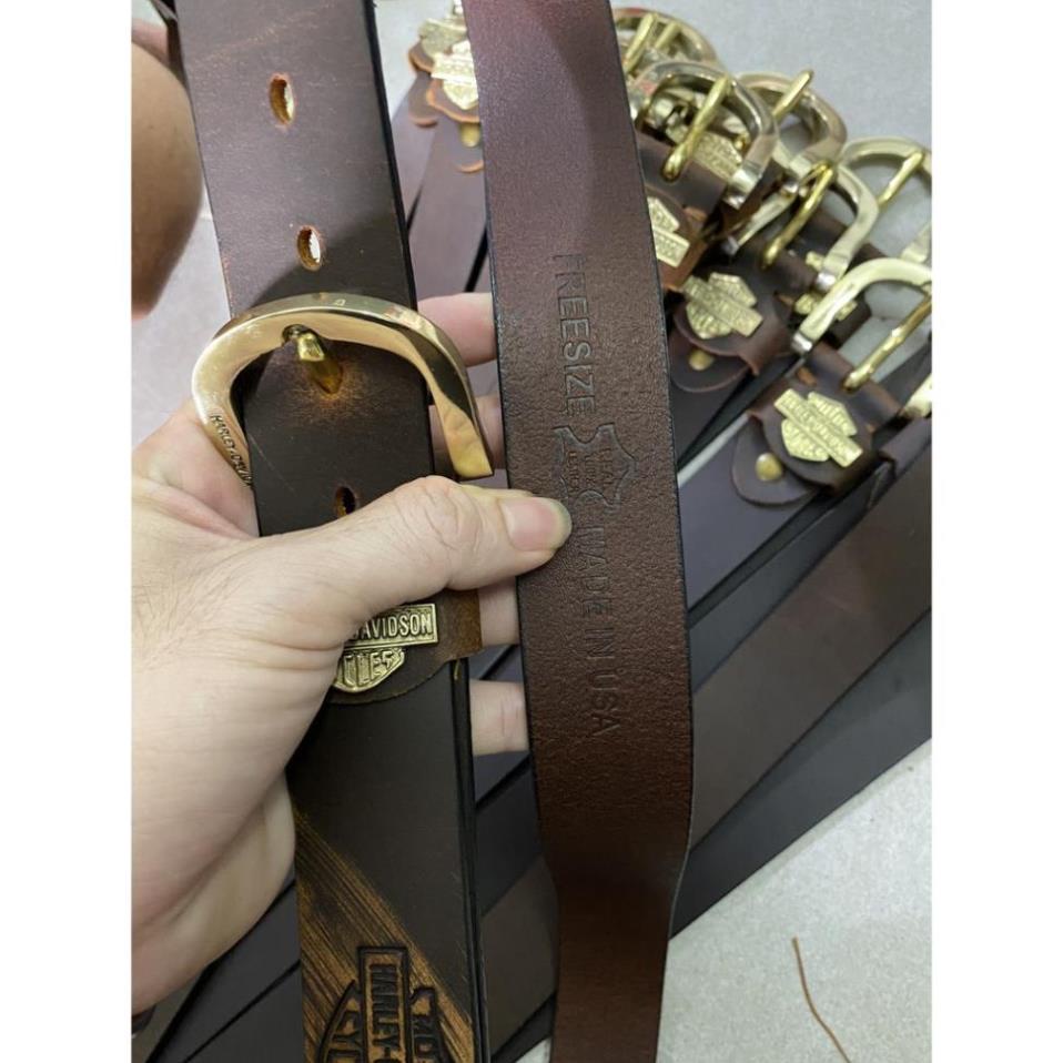 Thắt Lưng Nam Da Bò Sáp Nguyên Tấm - Khóa Đồng Nguyên Khối Bảo Hành 12 Tháng Bằng Thẻ Bảo Hành