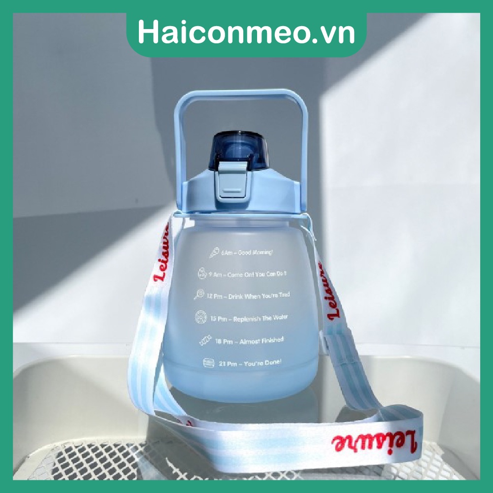 Bình đựng nước cho bé an toàn kèm ống hút và dây đeo tiện lợi 1200ml