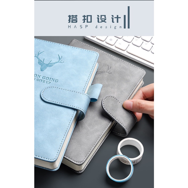 Sổ tay A5 bìa da cao cấp Never Give Up (360 trang) - Không kèm bút