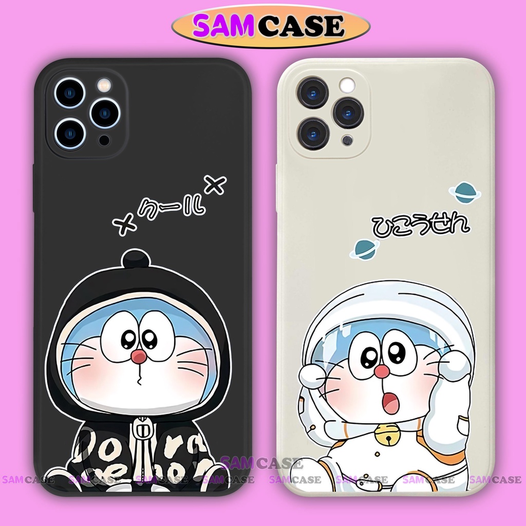 Ốp lưng iPhone cặp đôi hoạt hình Doraemon dễ thương đẹp cạnh viền vuông cho ip 6/6s/7/8/X/XS/XR/11/12/13/14 Pro Plus Max