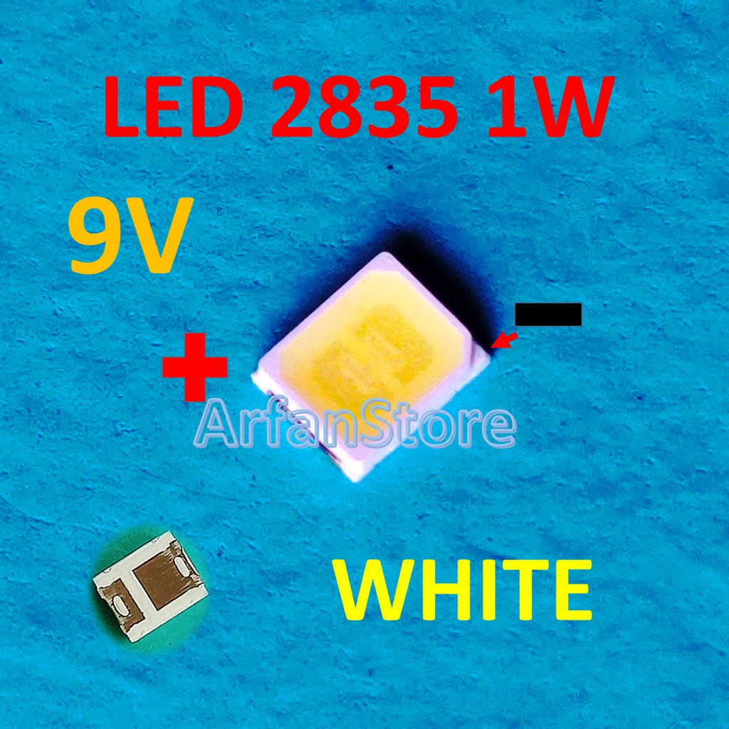 10 Đèn Led Smd 2835 9v 1w 100ma Ánh Sáng Trắng