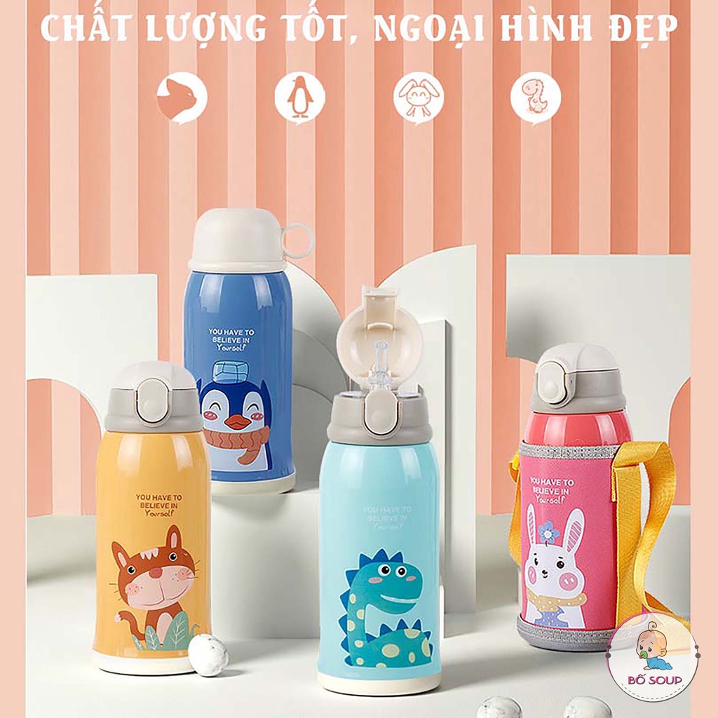 Bình giữ nhiệt cho bé Kbebe hoạ tiết đáng yêu