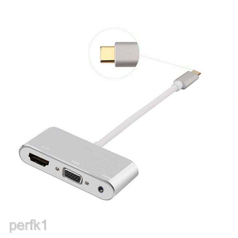 Thiết bị chuyển đổi 3.1 Type C to VGA HDMI USB 2.0 chuyên dụng cho Macbook PC