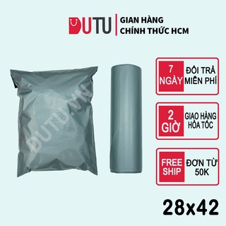 [SIÊU DAI] 100 Túi Niêm Phong Gói Hàng Tự Dính Siêu Dai, Chống Thấm Nước Màu Bạc Size 28x42