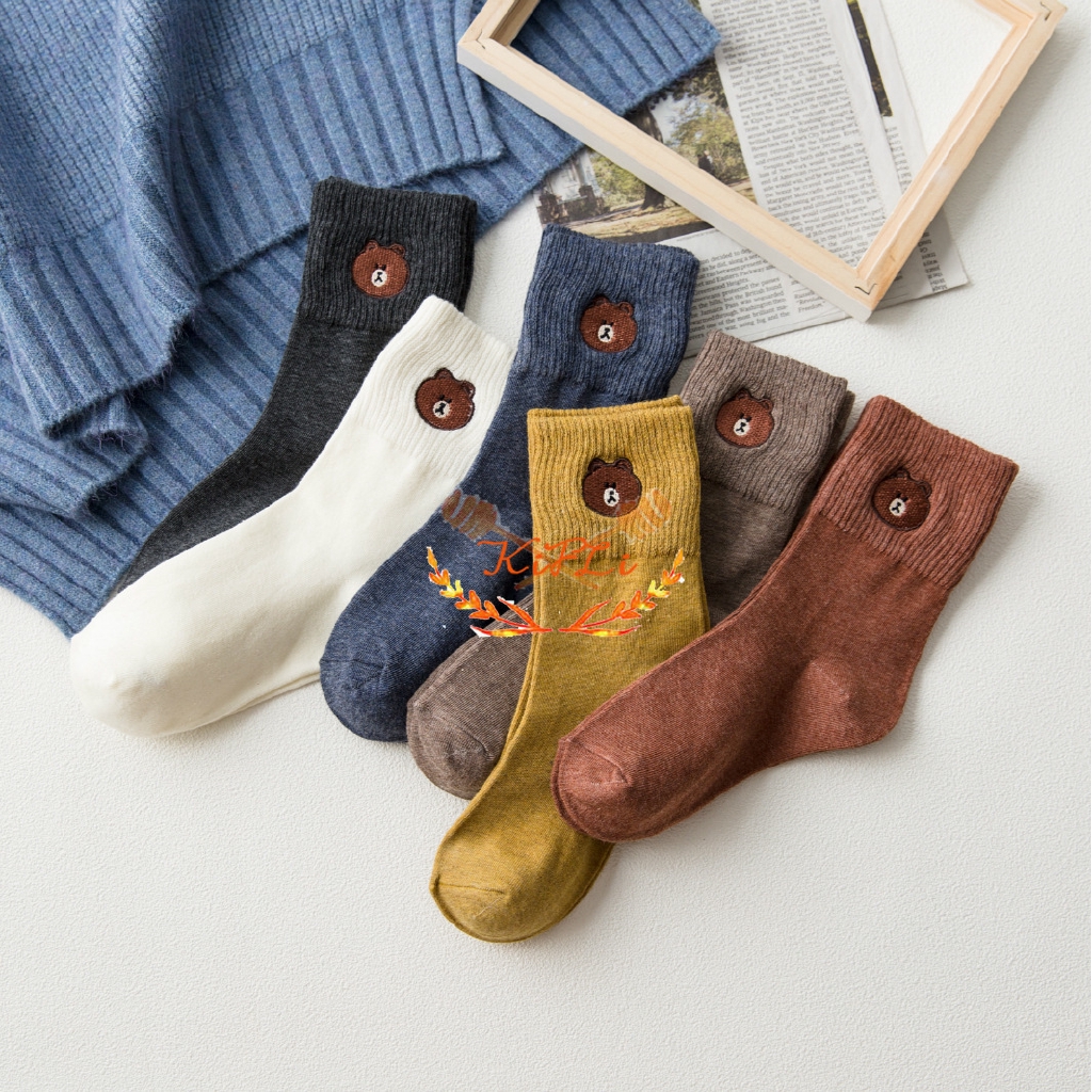 Vớ họa tiết gấu hoạt hình phong cách Unisex dễ thương