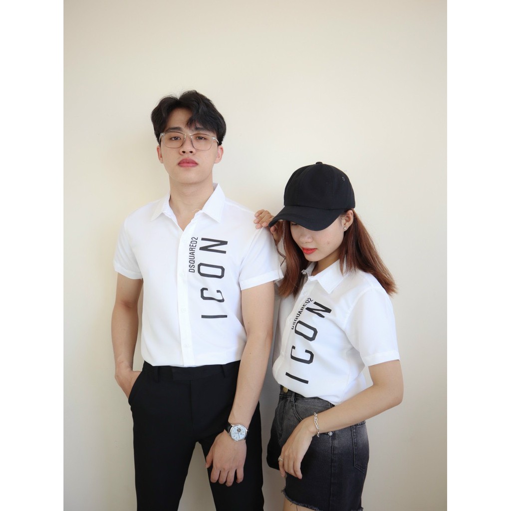 Áo sơ mi nam tay ngắn hàn quốc cao cấp in I.CON giá rẻ mẫu mới nhất AHFASHION | BigBuy360 - bigbuy360.vn