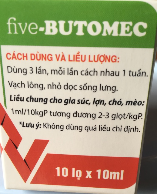 Butomec- thuốc bôi sống lưng- Đặc trị nội ngoại kí sinh trùng trên chó mèo, trâu bò,dê cừu