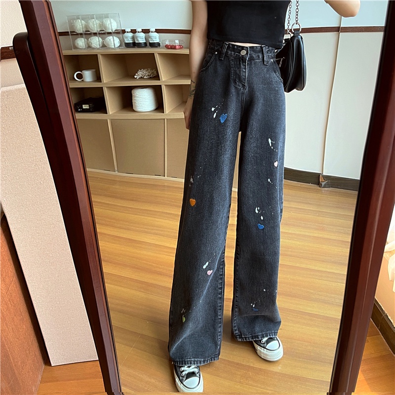 Quần Jeans Nữ Lưng Cao Ống Rộng Thời Trang Hàn Quốc