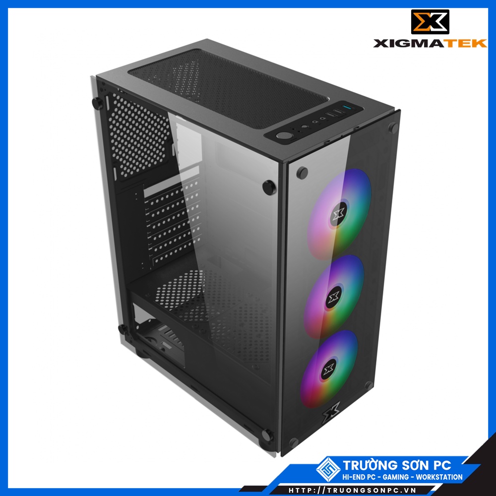 Vỏ Case XIGMATEK XIGMATEK HERO 3F (EN45129) - ATX, 2 SIDE TEMPERED GLASS, KÈM 03 FAN XIGMATEK X20F