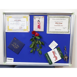 Bảng ghim bố khung nhôm, kích thước 44x64cm