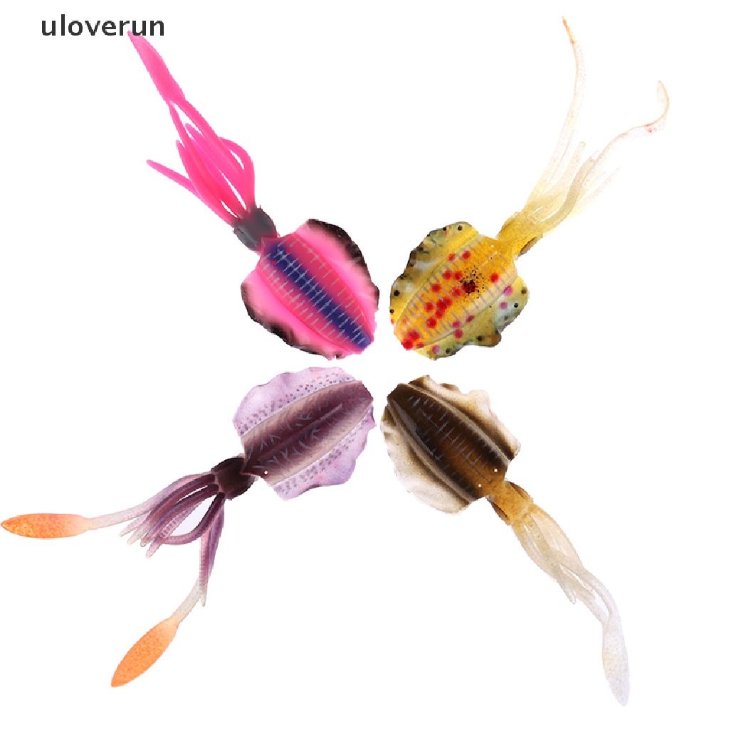 Mồi Câu Cá Hình Con Mực Mềm Phát Sáng Độc Đáo