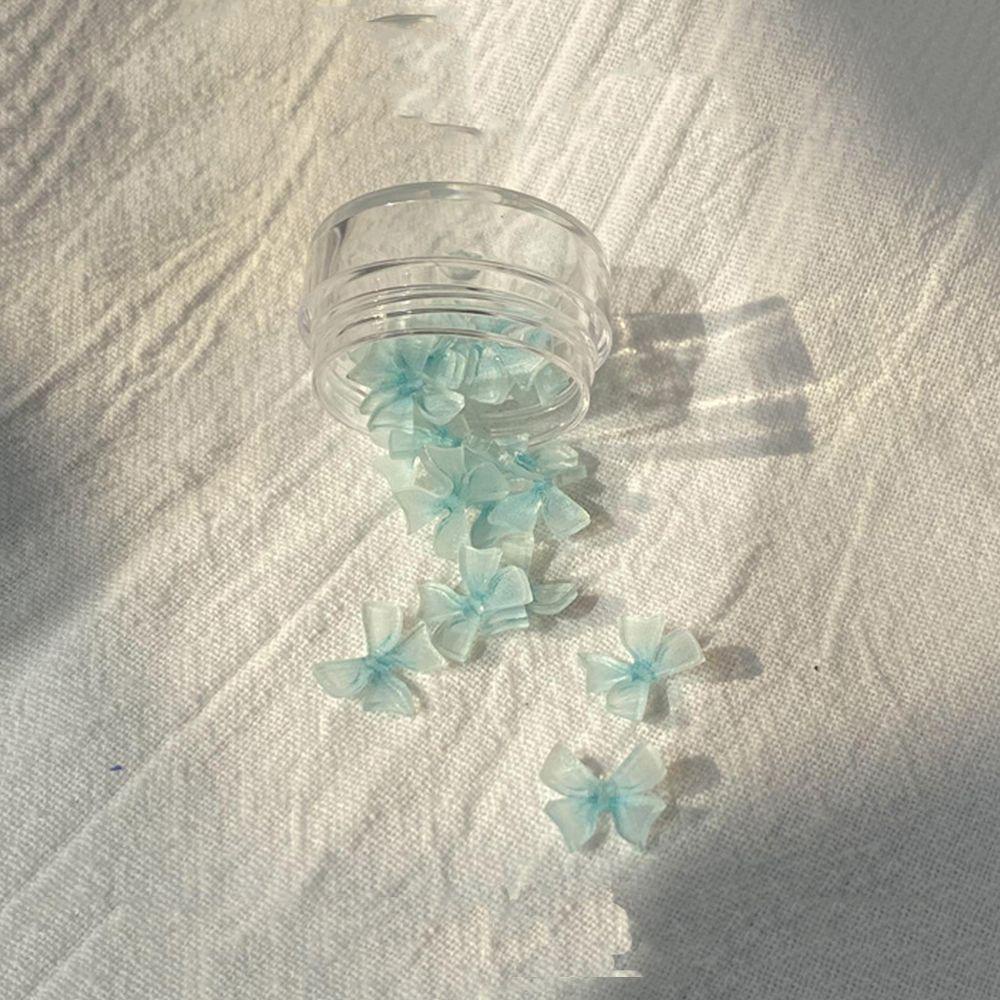 QQMALL Phụ Kiện Nơ Trong Suốt Bằng Nhựa Resin Phong Cách Nhật Bản Trang Trí Móng Tay DIY