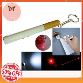 Móc khóa hình điếu thuốc siêu ngầu 3in1 (tích hợp 3 chức năng trong 1: đèn La zer, đèn chiếu sáng, bút viết)