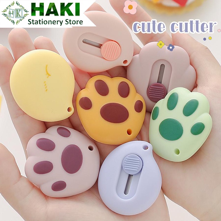 Dao rọc giấy mini cute HAKI dễ thương hình dấu chân mèo dụng cụ văn phòng phẩm D02