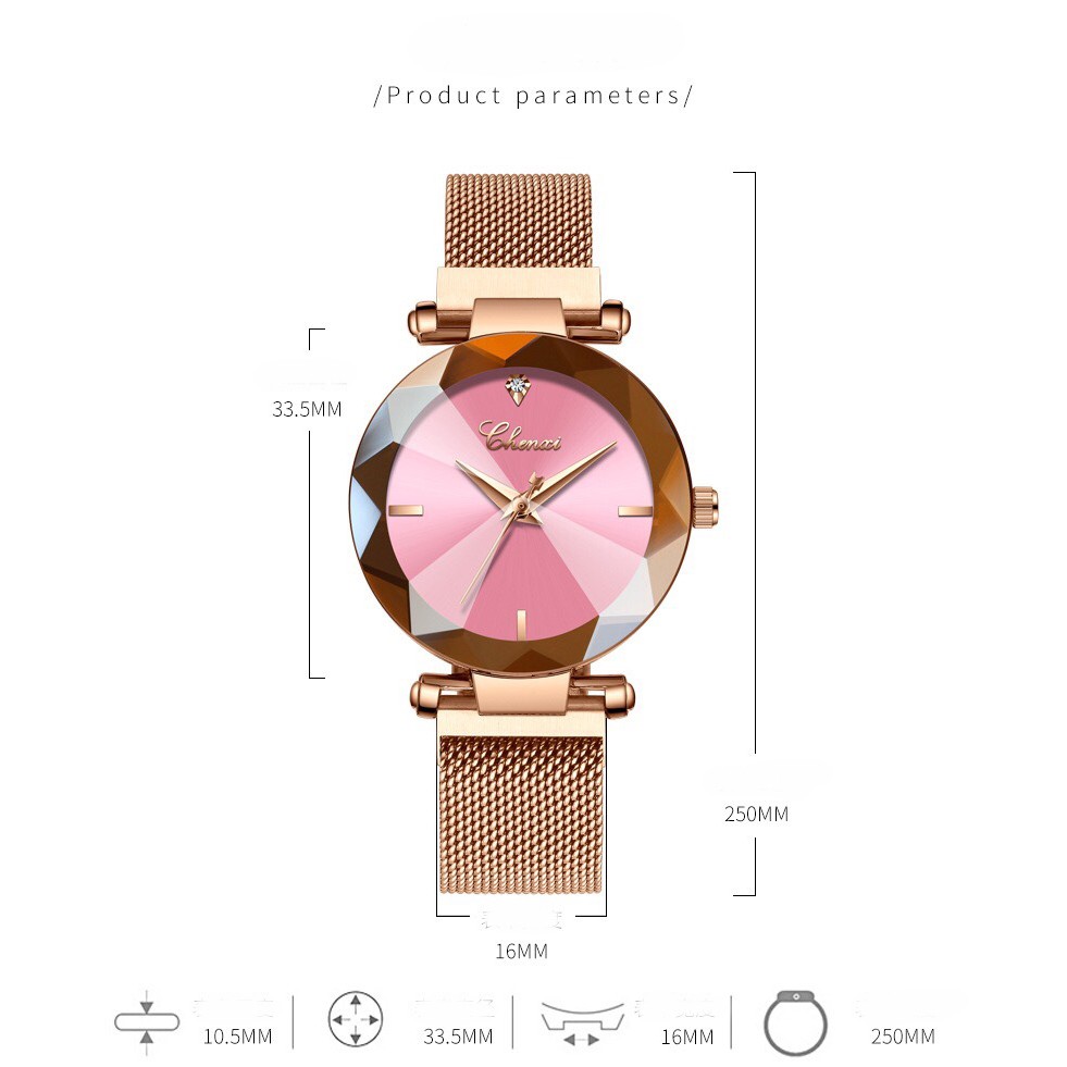 (CHÍNH HÃNG)Đồng Hồ Nữ CHENXI Dây Titanium Mặt 3D sang trọng | BigBuy360 - bigbuy360.vn