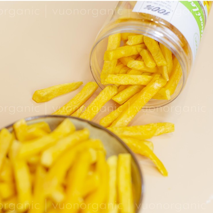 KHOAI LANG VÀNG SẤY GIÒN NGUYÊN MIẾNG KHÔNG ĐƯỜNG SIÊU NGON ĂN VẶT/ ĂN KIÊNG/ GIẢM CÂN LÀNH MẠNH 300GR - VƯỜN ORGANIC