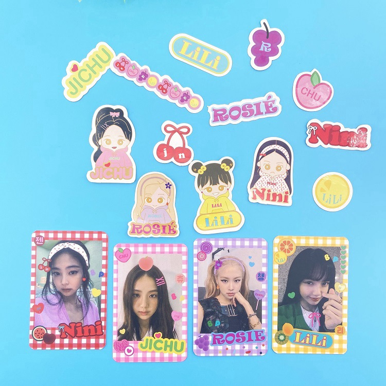 Thẻ hình dán nhỏ in họa tiết nhóm nhạc KPOP Blackpink