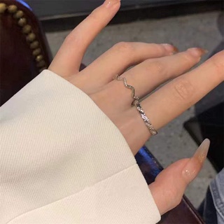 Two-piece temperament open ring light luxury adjustable ring