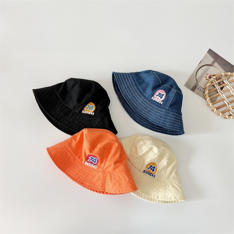 Nón Tai Bèo Chống Nắng Viền To In Kỹ Thuật Số Đơn Giản Kiểu Hàn Quốc Cho Bé