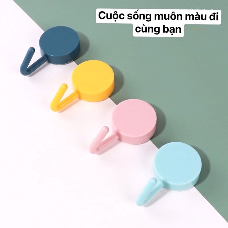 { Combo 10 Chiếc } Móc Treo Đồ Dán Tường Nhựa ABS Tròn Nhiều Màu Sắc , Đơn Giản ,Thanh Lịch , Thiết Thực Và Tiện Dụng