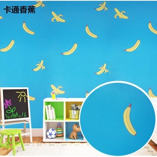 Decal giấy dán tường chuối xanh