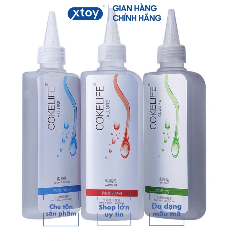 Gel Bôi Trơn Cokelife Gốc Nước Giảm Đau Cho Gay - 200ml - 3 Màu