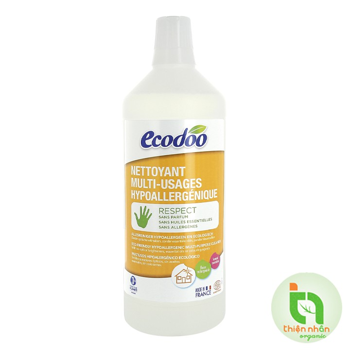 Nước tẩy rửa đa năng sinh học Ecodoo dạng chai 1L Hypoallergenic multi-use cleaner - spray - respect