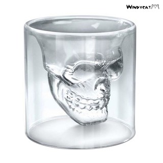 (Hàng Mới Về) Ly Thủy Tinh Hình Đầu Lâu 25 / 75 / 150 / 250ml Tiện Dụng