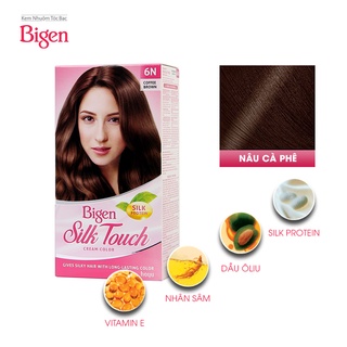 Thuốc nhuộm tóc phủ bạc Bigen Silk Touch 6N - Nâu Cafe