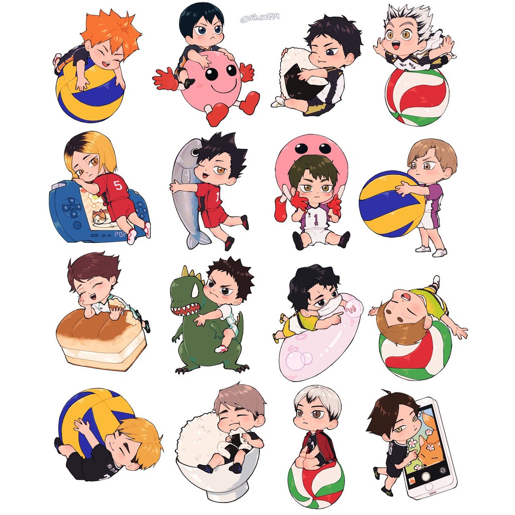 Sticker Haikyuu nhiều mẫu