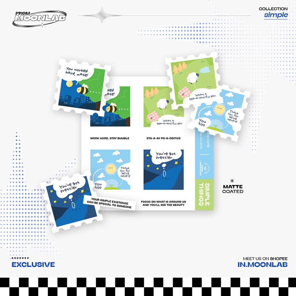 Sticker tem thư The Simple Thing mờ