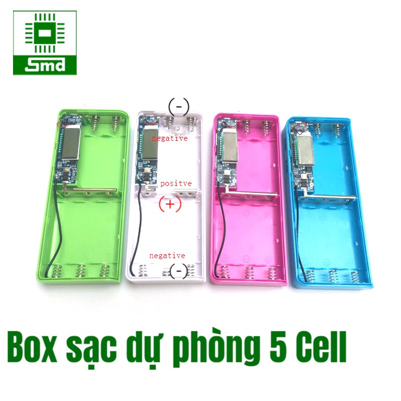 Box sạc dự phòng 5 cell LCD(Không kèm pin)