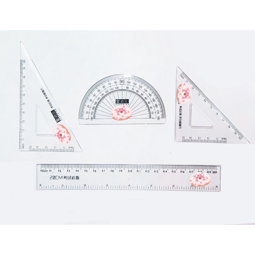 Bộ eke thước kẻ gấu dâu tây lotso thỏ stella cáo lina in hình màu EKNI41 công chúa hoạt hình cute dễ thương DF friends